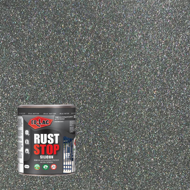 ErLac Rust Stop Silicon 3 σε 1 Ανάγλυφο Ματ Αντισκωριακό Χρώμα ΑΠΕΥΘΕΙΑΣ στη Σκουριά 550 ΑΡΓΥΡΟΣ
