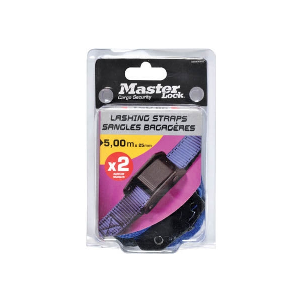 Master Lock 3379EURDAT Ιμάντες Πρόσδεσης Φορτίου Με Πόρπη Ασφαλείας 5m x 25mm Σετ 2 Τεμ