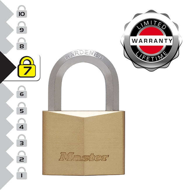 Master Lock 1145D Λουκέτο Ορειχάλκινο Βαρέως Τύπου Με Εξάγωνο Λαιμό Με 4 Κλειδιά Υπερασφαλείας 40mm