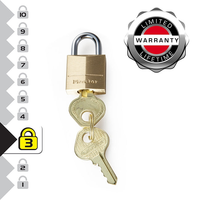 Master Lock 120EURT Συλλογή Λουκέτα Ορειχάλκινα 20mm Σετ 2 Τεμ Με Όμοιο Κλειδί