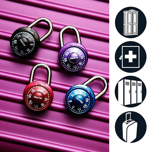 Master Lock 1533EURD Λουκέτο Μινι Σταθερού Συνδυασμού Σε 4 Χρώματα 38mm