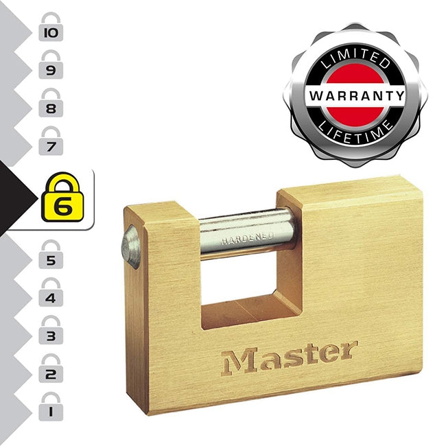 Master Lock 606EURD Λουκέτο Πείρου (Τάκος) Ορειχάλκινος Με Ατσάλινο Πείρο 63mm