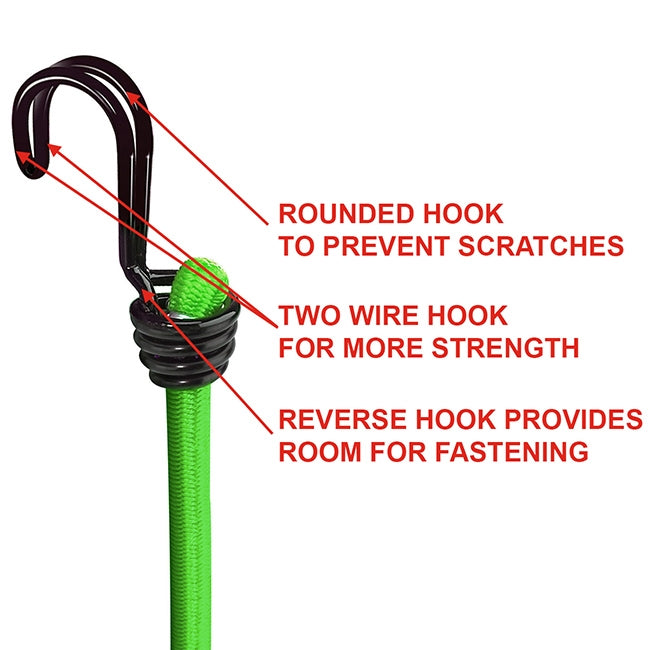 Master Lock 3021EURDAT Χταπόδια 2 Άκρων Με Διπλό Γάντζο 8mm x 80cm Σετ 2 Τεμ