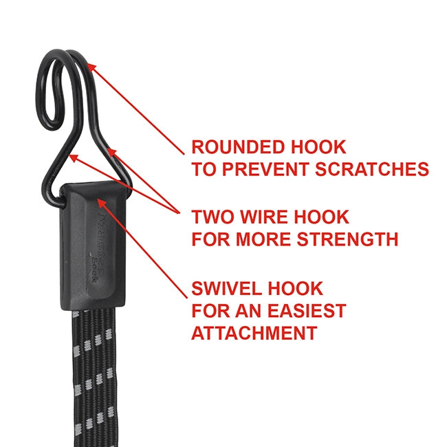 Master Lock 3229EURDAT Χταπόδι Επίπεδο 2 Άκρων Με Διπλό Γάντζο 80cm Αντανακλαστικό