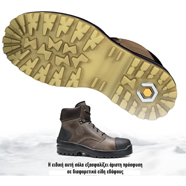 Base Be Browny TOP S3 CI SRC Παπούτσια Ασφαλείας Ημιμποτάκια Με Προστασία Ειδικό Πολυμερές