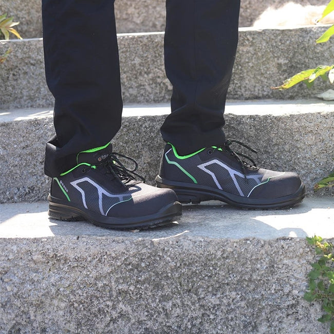 Base Oren S3 ESD SRC Παπούτσια Ασφαλείας Εργαζομένων Χαμηλά Με Προστασία Μαύρο / Πράσινο