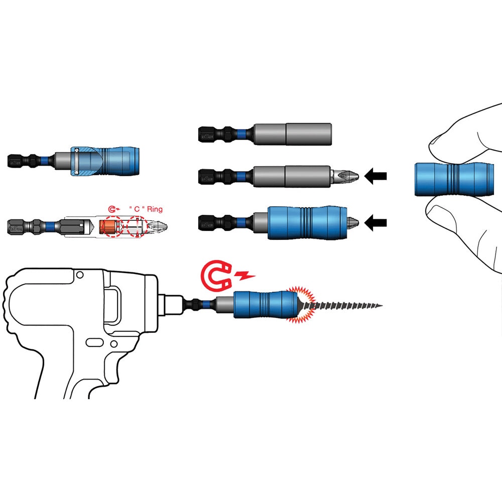 Darko Impact 93TS075 Μαγνητικός Φορέας Προέκταση & Μαγνητικό Δακτυλίδι Για Μύτες 60mm