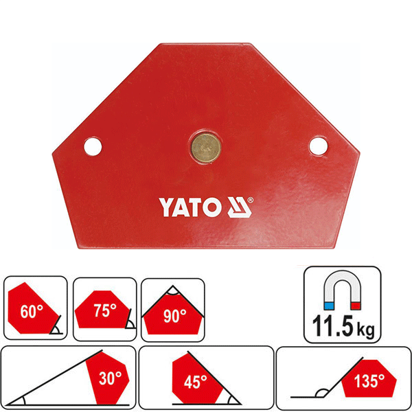 Yato YT-0866 Γωνιά Μαγνήτης Στήριξης Υλικών Για Ηλεκτροσυγκολλήσεις (11.5kg 64x95x14mm)