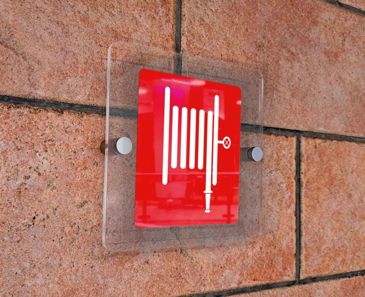 Πινακίδα Σήμανσης Πυρόσβεσης Aκρυλικό Plexiglass  "ΠΥΡΟΣΒΕΣΤΙΚΗ ΜΑΝΙΚΑ” 150mm x 150mm