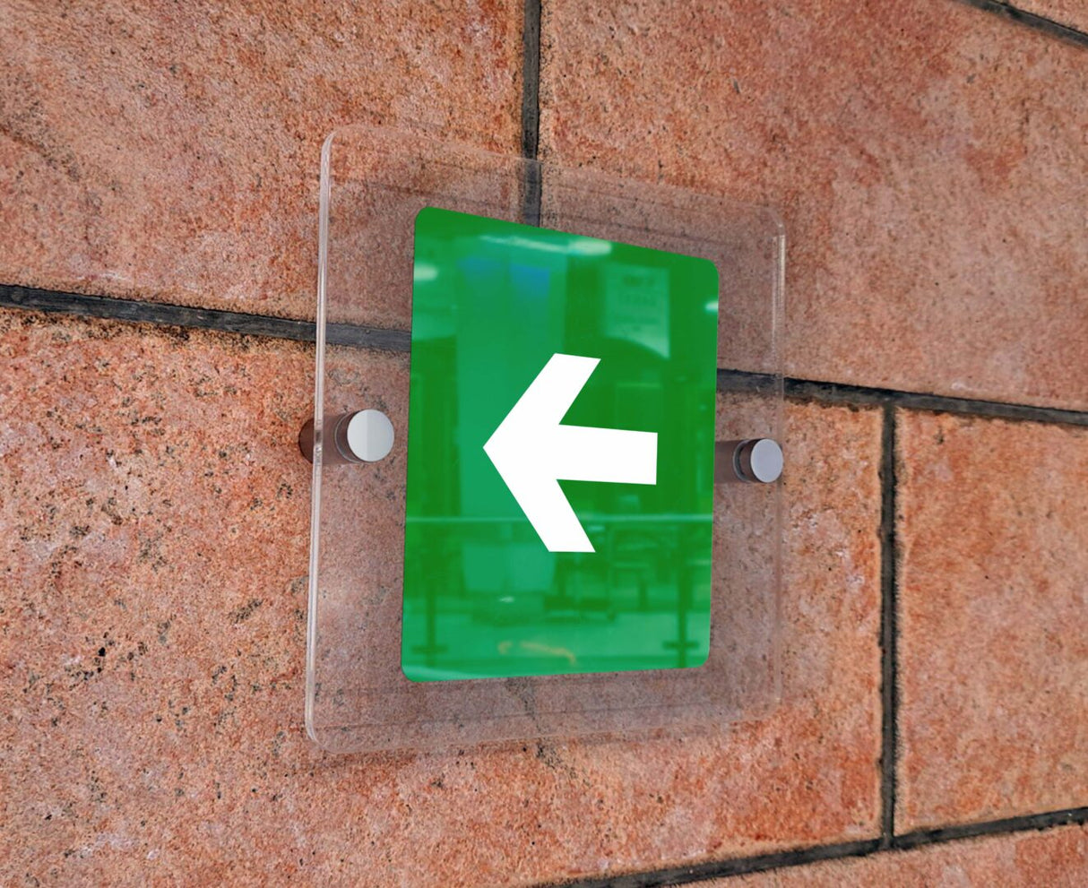 Πινακίδα Σήμανσης Κατεύθυνσης Aκρυλικό Plexiglass “ΚΑΤΕΥΘΥΝΣΗ ΑΡΙΣΤΕΡΑ” 150mm x 150mm