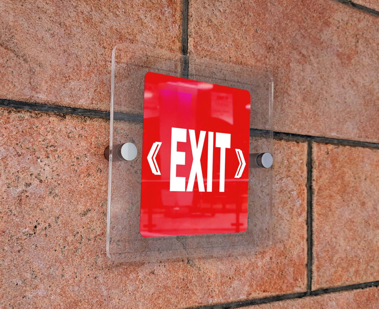 Πινακίδα Σήμανσης Πυρόσβεσης Aκρυλικό Plexiglass  "ΕΞΟΔΟΣ ΚΙΝΔΥΝΟΥ” 150mm x 150mm