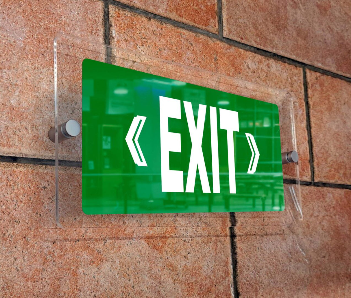 Πινακίδα Σήμανσης Κατεύθυνσης Aκρυλικό Plexiglass "ΕΞΟΔΟΣ EXIT” 150mm x 300mm