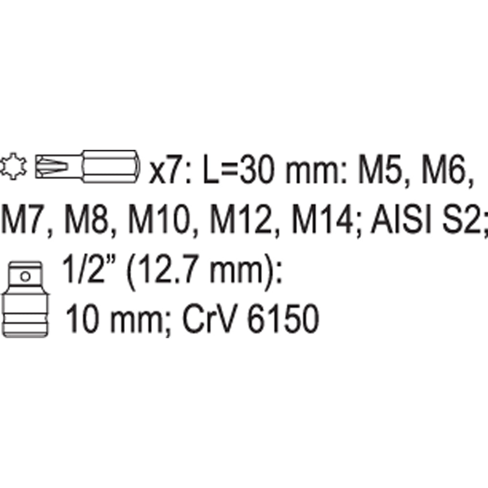 Yato YT-0418 Μύτες Ribe Σετ 8 Τμχ