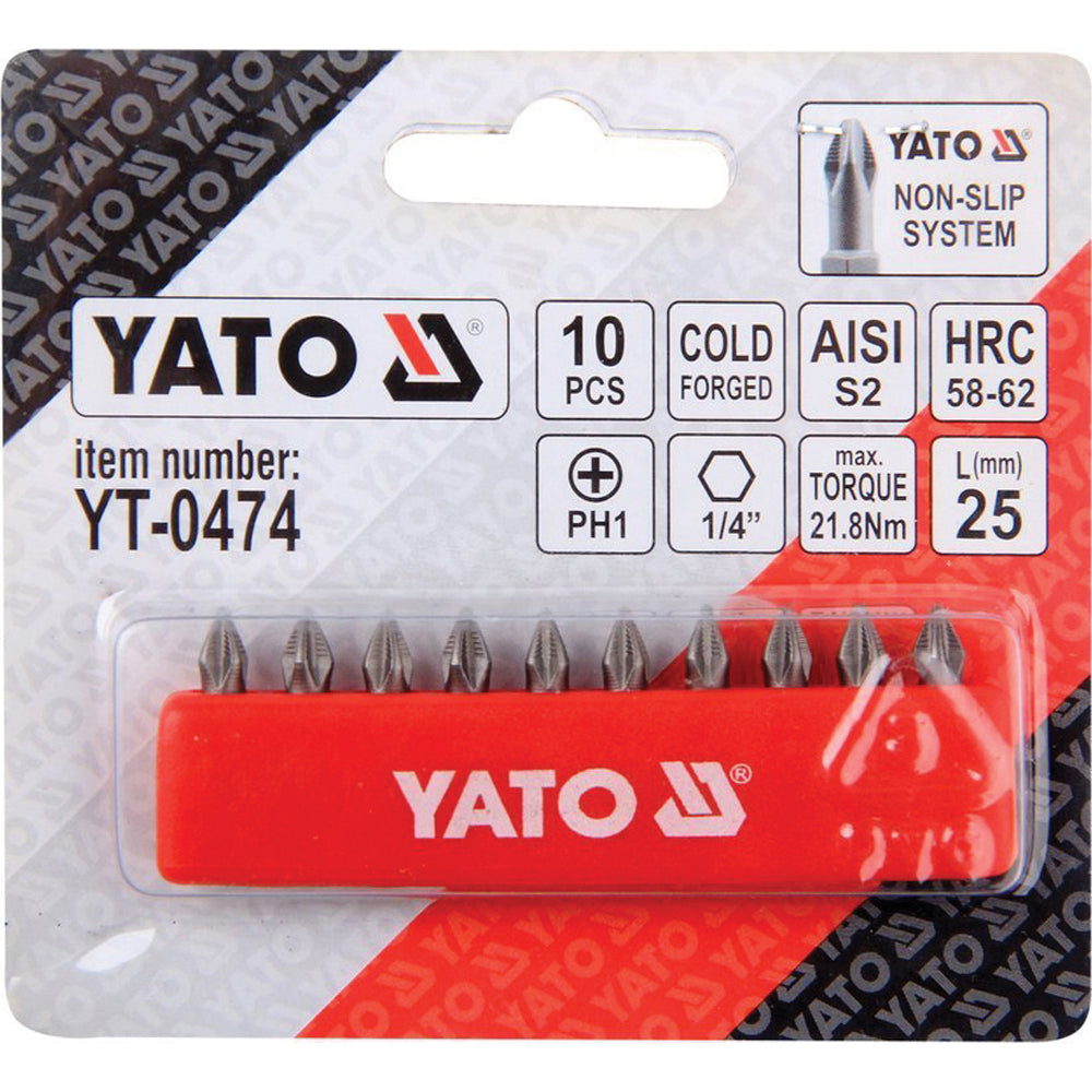 Yato YT-0474 Σετ Μύτες PH 1/4'' 10 τμχ