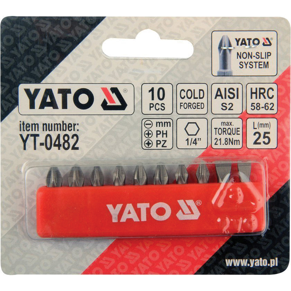 Yato YT-0482 Σετ Μύτες 10τμχ 25ΜΜ