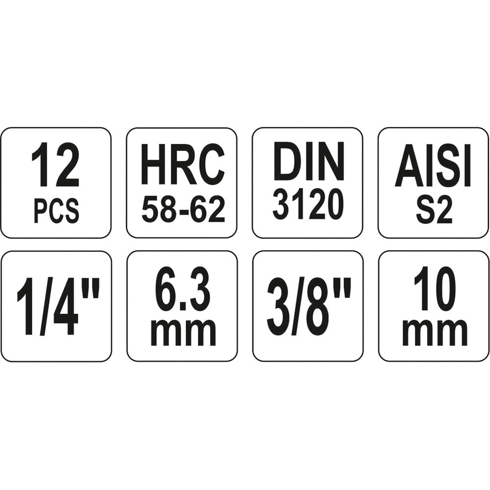 Yato YT-04332 Επαγγελματικό Σετ Καρυδάκια Μύτες Torx 14" & 38"