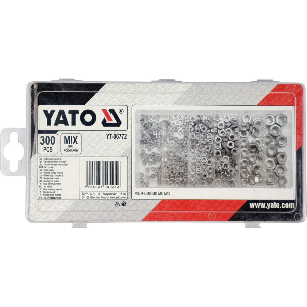 Yato YT-06772 Παξιμάδια Μετρικά Σε Θήκη Σετ 300 Τεμ