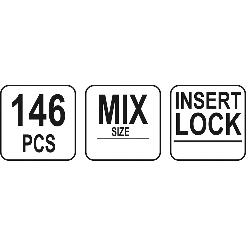 Yato YT-06774 Παξιμάδια Ασφαλείας Σε Θήκη Σετ 146 Τεμ