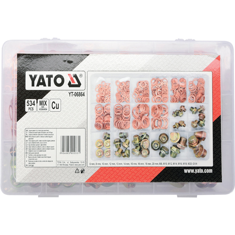 Yato YT-06864 Συλλογή Βίδες Λάστιχα Λαδιού Σετ 534 Τεμ