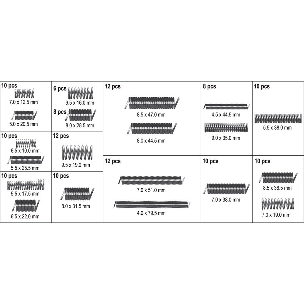 Yato YT-06875 Ελατήρια Σετ 200 Τεμάχια