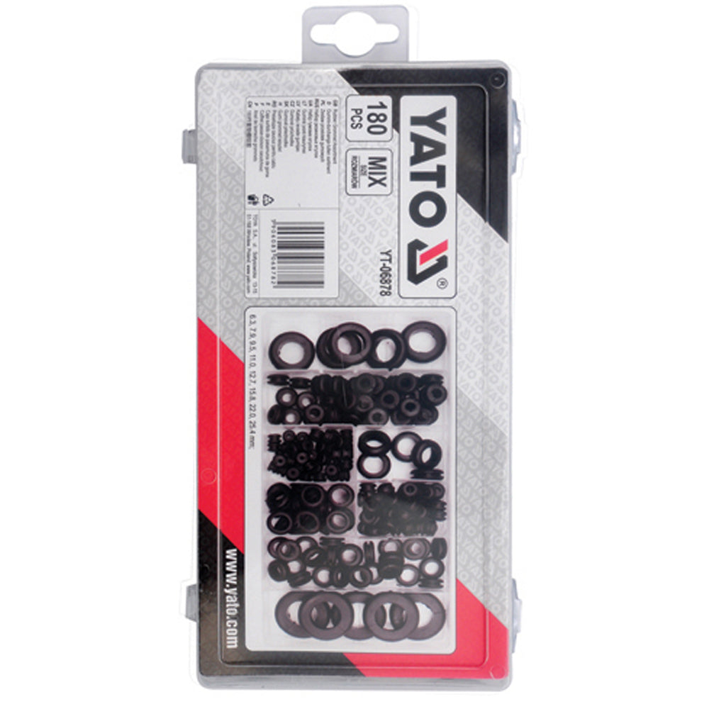 Yato YT-06878 Ελαστικές Ροδέλες Δακτύλιοι Σετ 180 Τεμάχια Σε Θήκη
