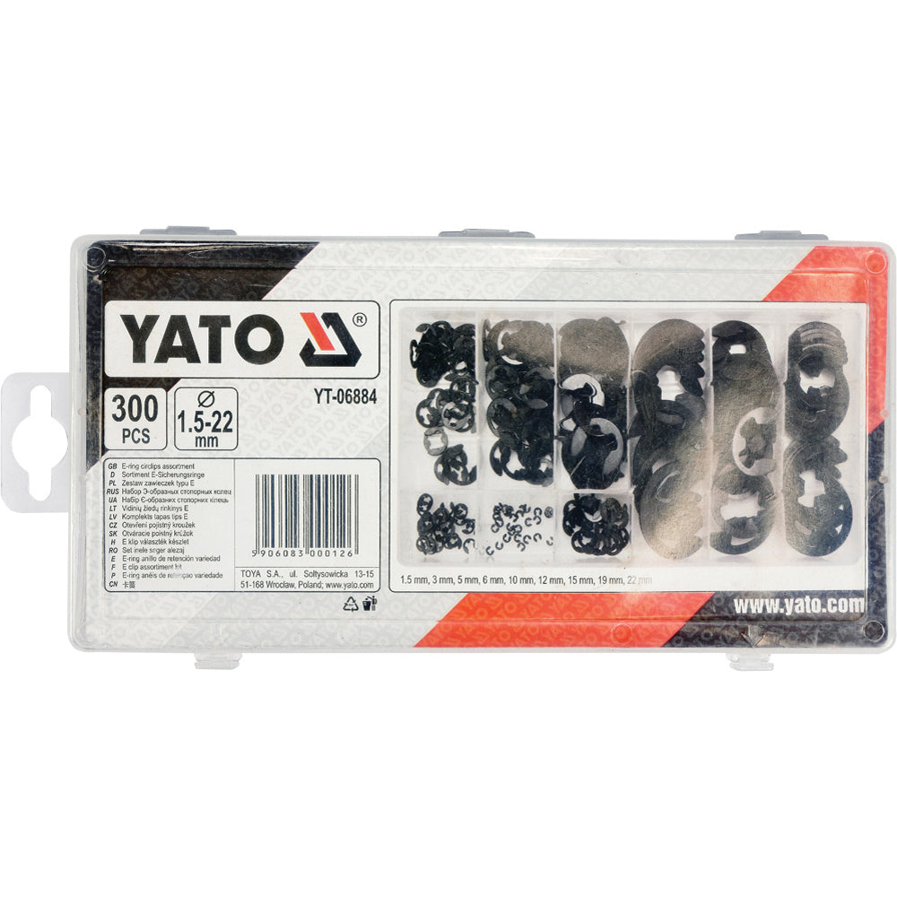 Yato YT-06884 Ασφάλειες ERing Σετ 300 Τεμάχια Σε Θήκη