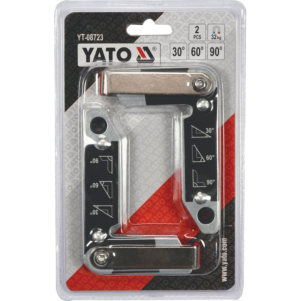 Yato YT-08723 Συλλογή Γωνιές Μαγνήτης Στήριξης Υλικών Για Ηλεκτροσυγκολλήσεις Σετ 2 Τεμ