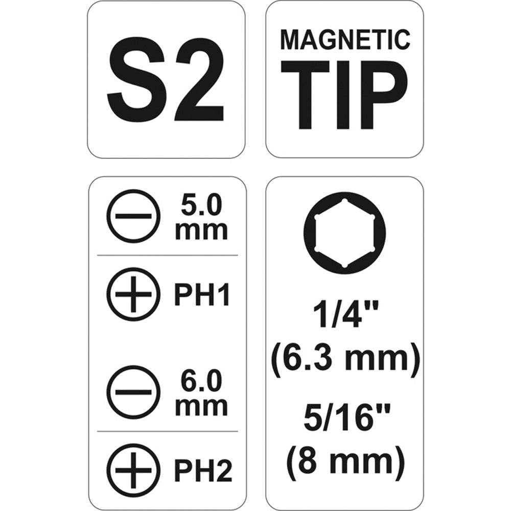 Yato YT-25971 Κατσαβίδι Με Εναλλασσόμενες Μύτες 6 Σε 1