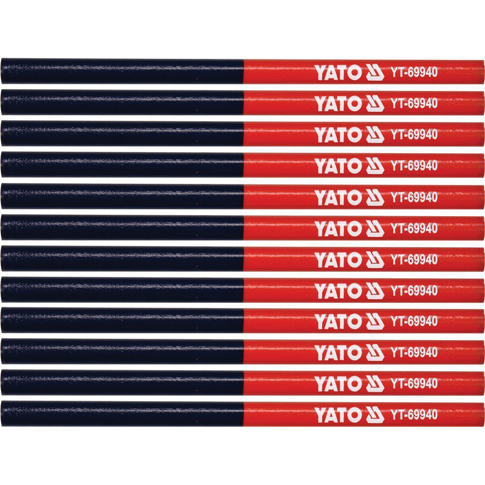 Yato YT-69940 Μολύβια Μαραγκών Σετ 12 Τεμ Δίχρωμα