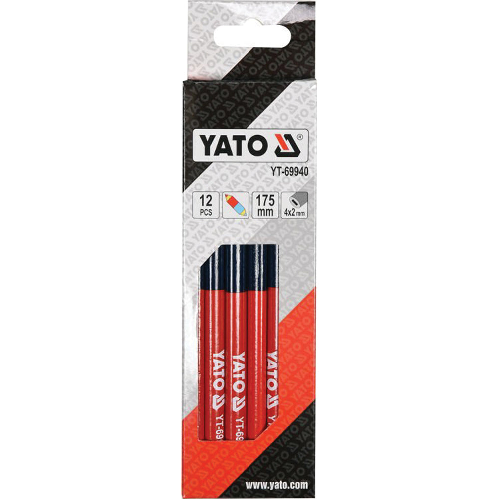 Yato YT-69940 Μολύβια Μαραγκών Σετ 12 Τεμ Δίχρωμα