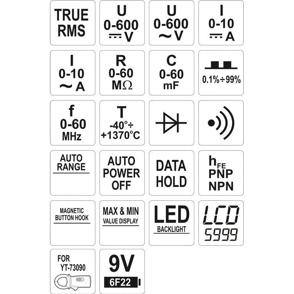 Yato YT-73085 Πολύμετρο Ηλεκτρονικό