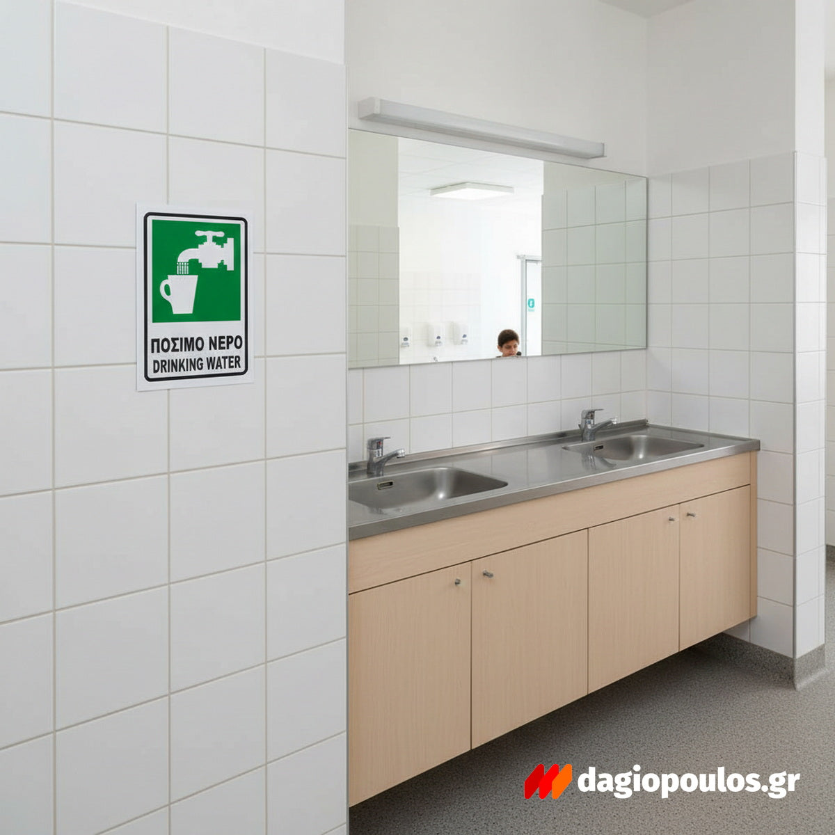 Πινακίδα Σήμανσης Αυτοκόλλητη “ΠΟΣΙΜΟ ΝΕΡΟ - DRINKING WATER”