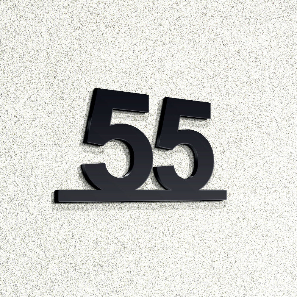 Διψήφιος Αριθμός Αρίθμησης Οδών - Δωματίων Ξενοδοχείων 80mm x 130mm Μαύρος