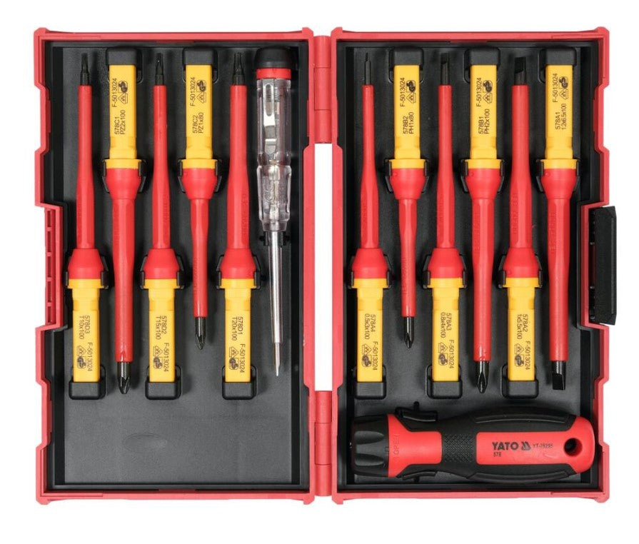 Yato YT-28295 Κατσαβίδια Ηλεκτρολόγων Με Μόνωση VDE 1000V Crv Σετ 13 Τεμ