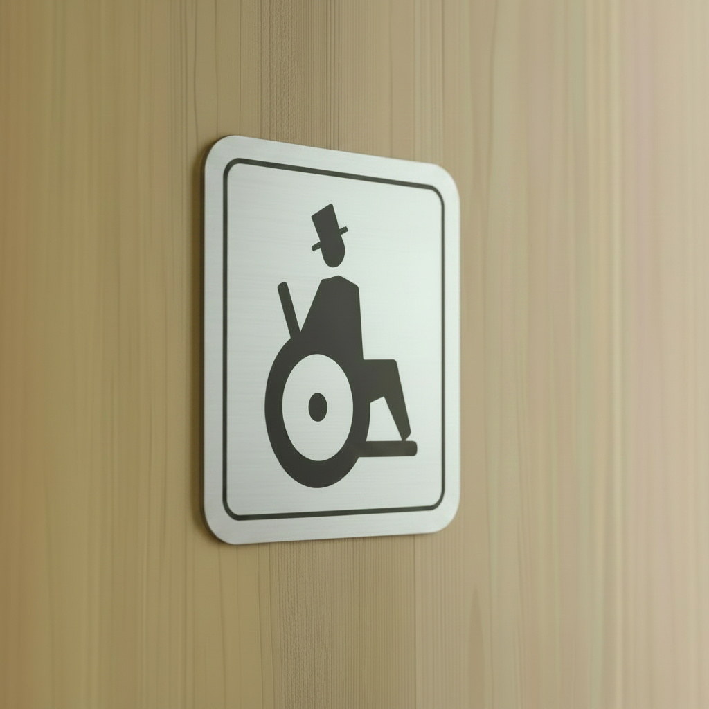 Πινακίδα Σήμανσης WC Aκρυλικό Plexiglass “WC ΑΜΕΑ” 110mm x 110mm