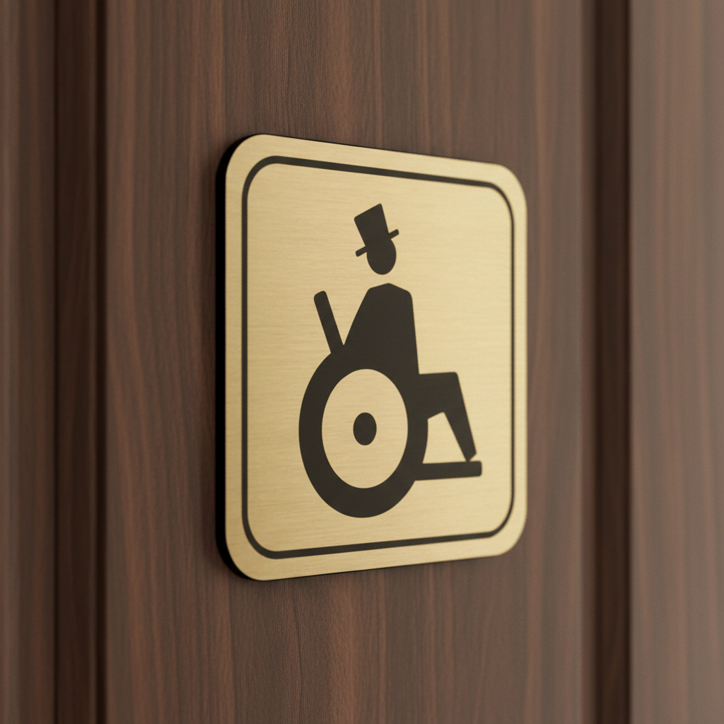 Πινακίδα Σήμανσης WC Aκρυλικό Plexiglass “WC ΑΜΕΑ” 110mm x 110mm