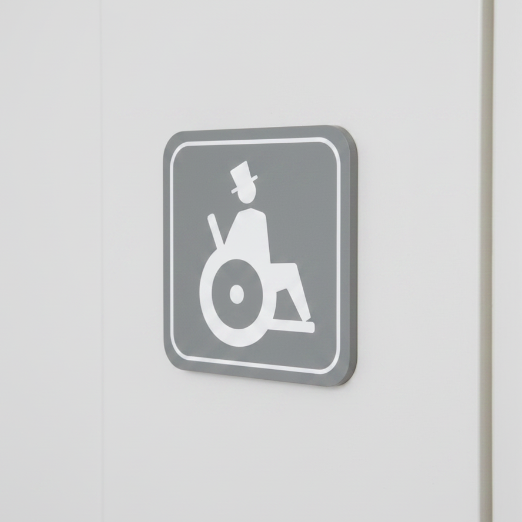 Πινακίδα Σήμανσης WC Aκρυλικό Plexiglass “WC ΑΜΕΑ” 110mm x 110mm