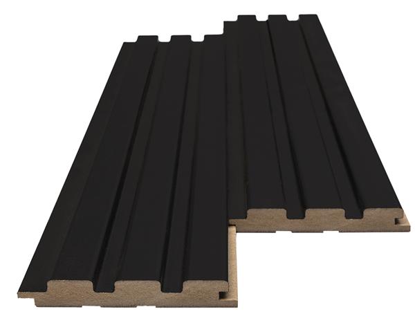 3D Wall Panel MDF Beat ST 505090 Black Με Πηχάκια 2750mm x 119mm x 16mm