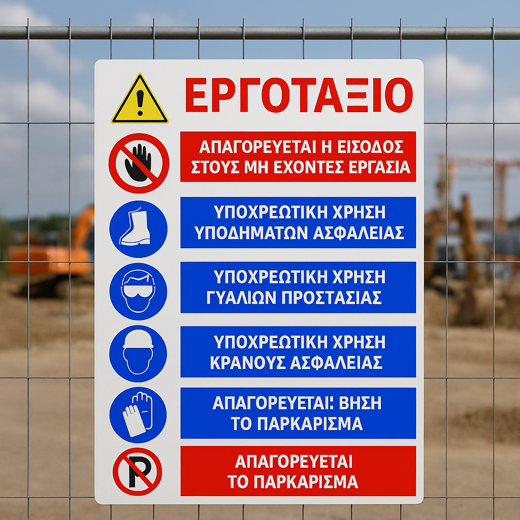 Πινακίδα Σήμανσης Αλουμινίου Εργοταξίου "ΓΕΝΙΚΟ 2"