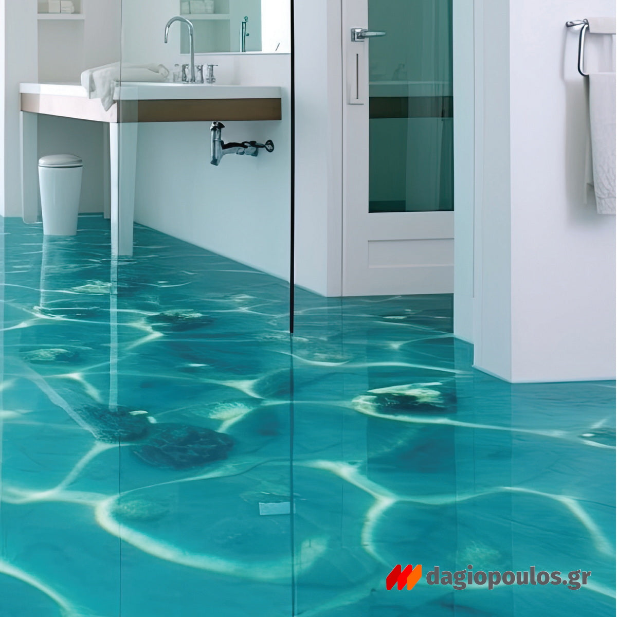 Mercola Liquid Glass 3D Ισχυρή Υπερδιάφανη Εποξειδική Ρητίνη Υγρού Γυαλιού Για Δάπεδα 3D