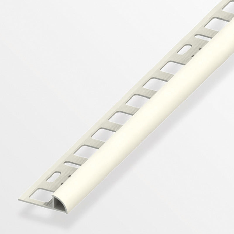 Προφίλ πλακιδίων με ημιστρόγγυλη εξωτερική γωνία από πλαστικό PVC Λευκό 8 x 19.5mm 2.5m