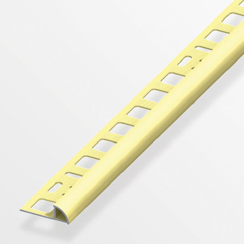 Προφίλ Πλακιδίων με Ημιστρόγγυλη Εξωτερική Γωνία Από Ανοδιωμένο Αλουμίνιο Χρυσό 10 x 19.5mm 2.5m*