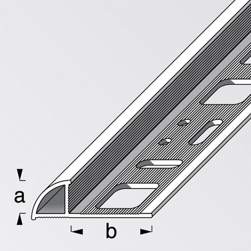 Προφίλ Πλακιδίων με Ημιστρόγγυλη Εξωτερική Γωνία Από Ανοδιωμένο Αλουμίνιο Χρυσό 10 x 19.5mm 2.5m*