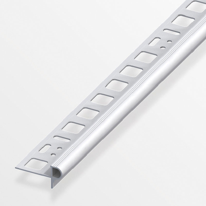 Προφίλ Γωνία Σκαλοπατιών Ανοδειωμένο Αλουμίνιο Με Κούρμπα Ασημί 8mm x 24.5mm x 7.5mm x 1mtr