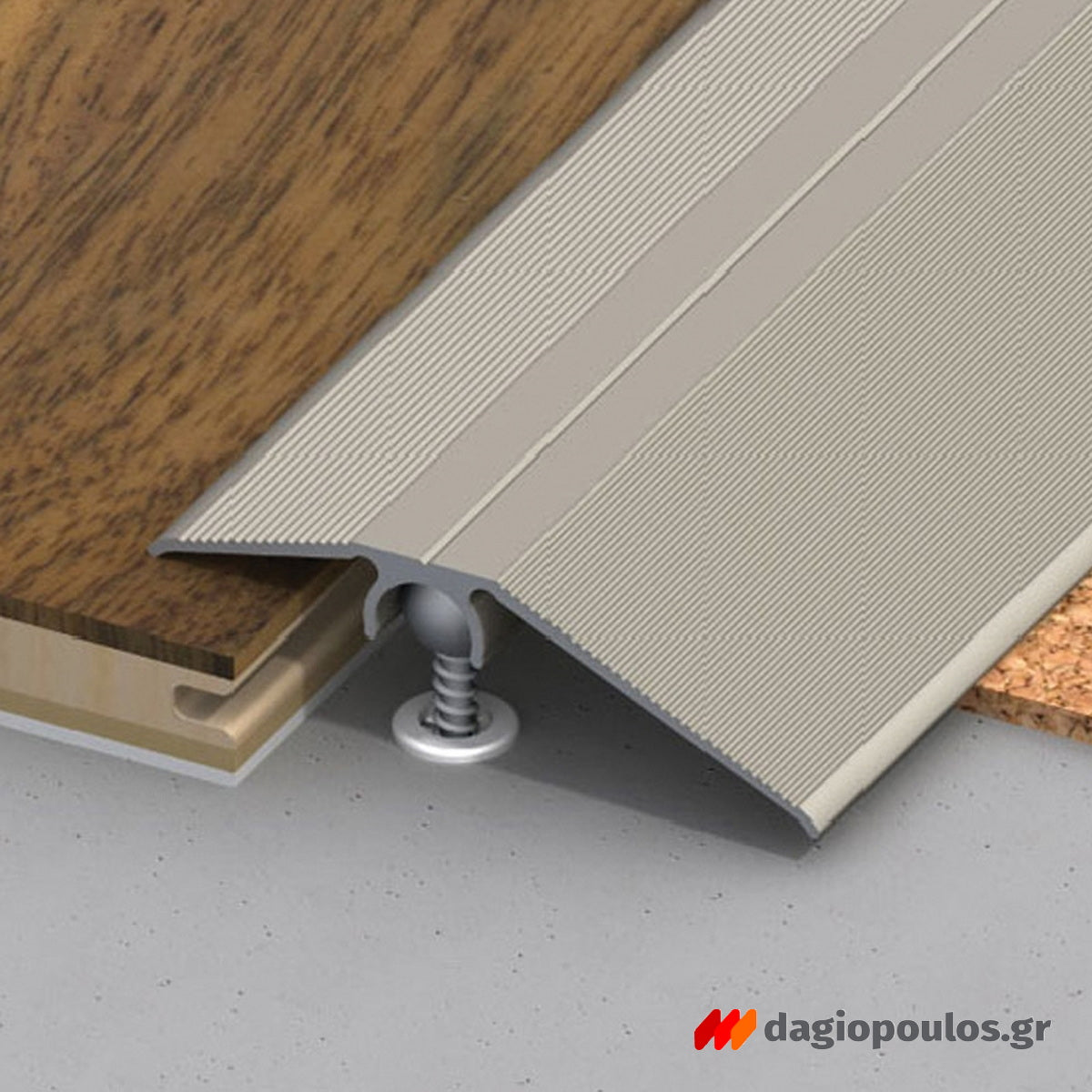 Προφίλ Κάλυψης Υψομετρικών Διαφορών Αλουμίνιο Ανισόπεδο Clipstech 56mm ΜΠΡΟΝΖΕ