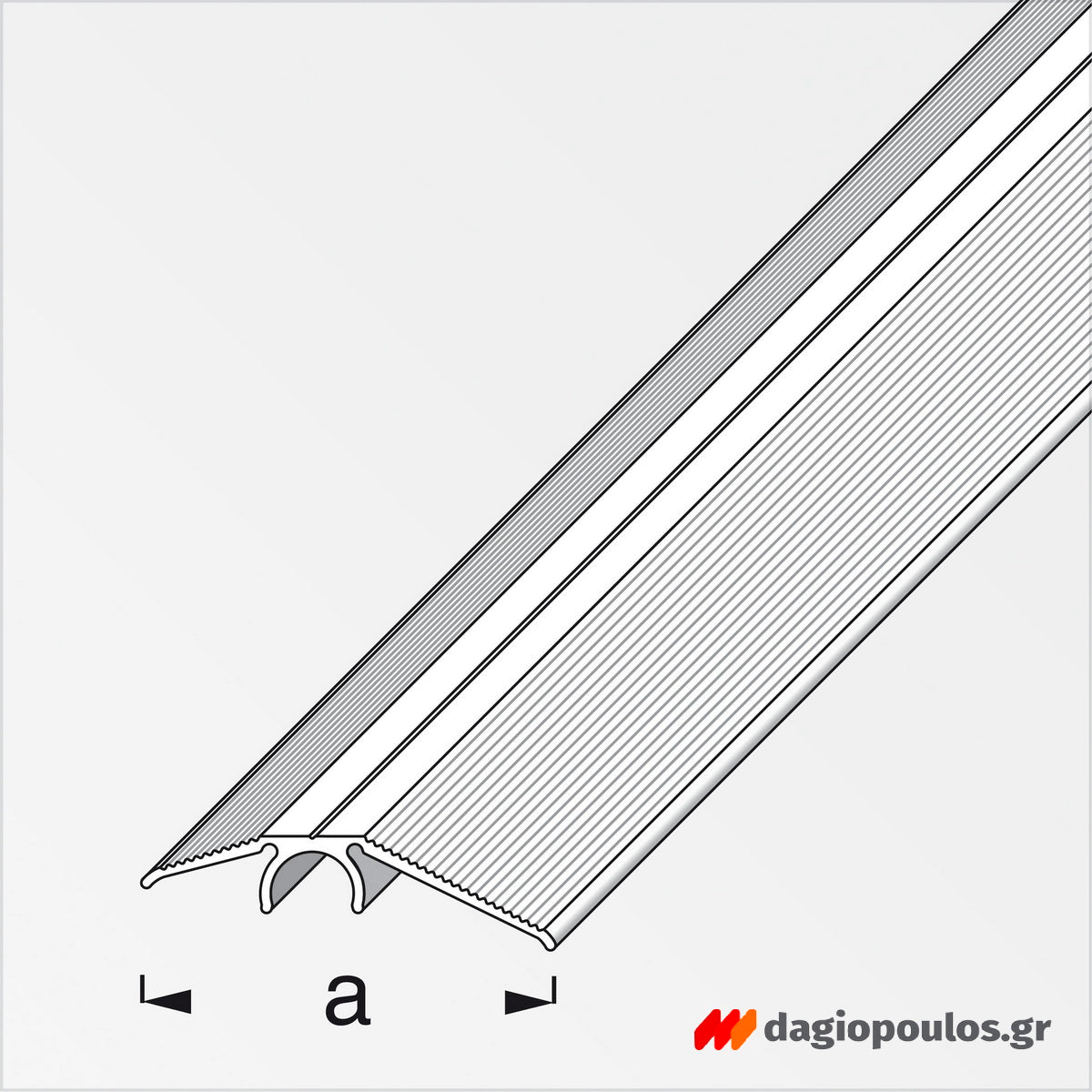 Προφίλ Κάλυψης Υψομετρικών Διαφορών Αλουμίνιο Ανισόπεδο Clipstech 40mm ΑΣΗΜΙ