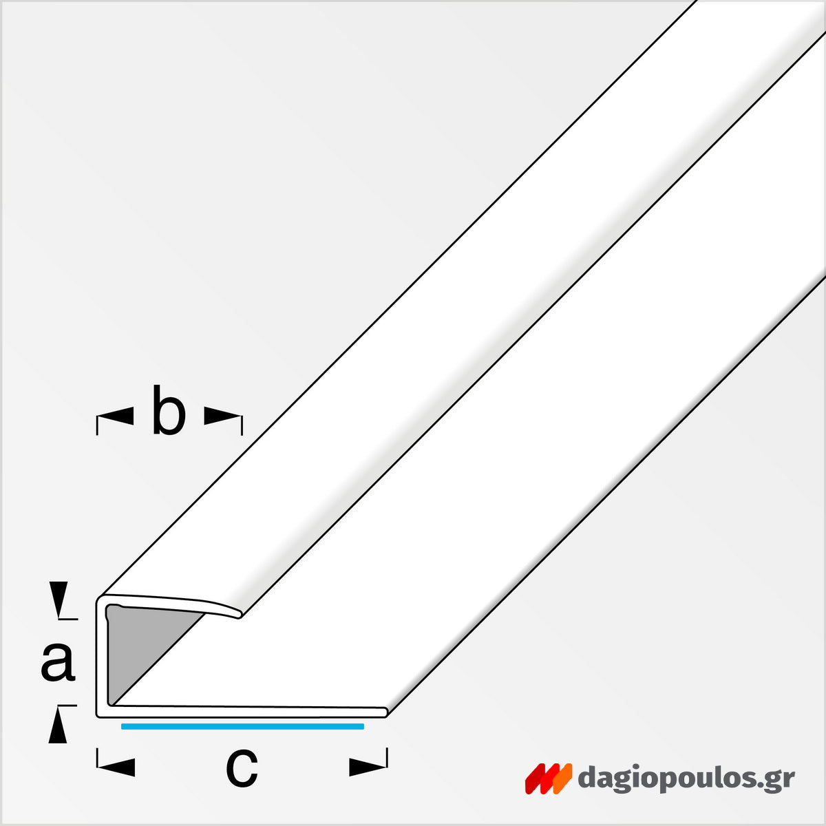 Προφίλ Τελείωμα Δαπέδου Αυτοκόλλητο Αλουμίνιο 15mm x 9mm ΧΡΥΣΟ ΜΑΤ