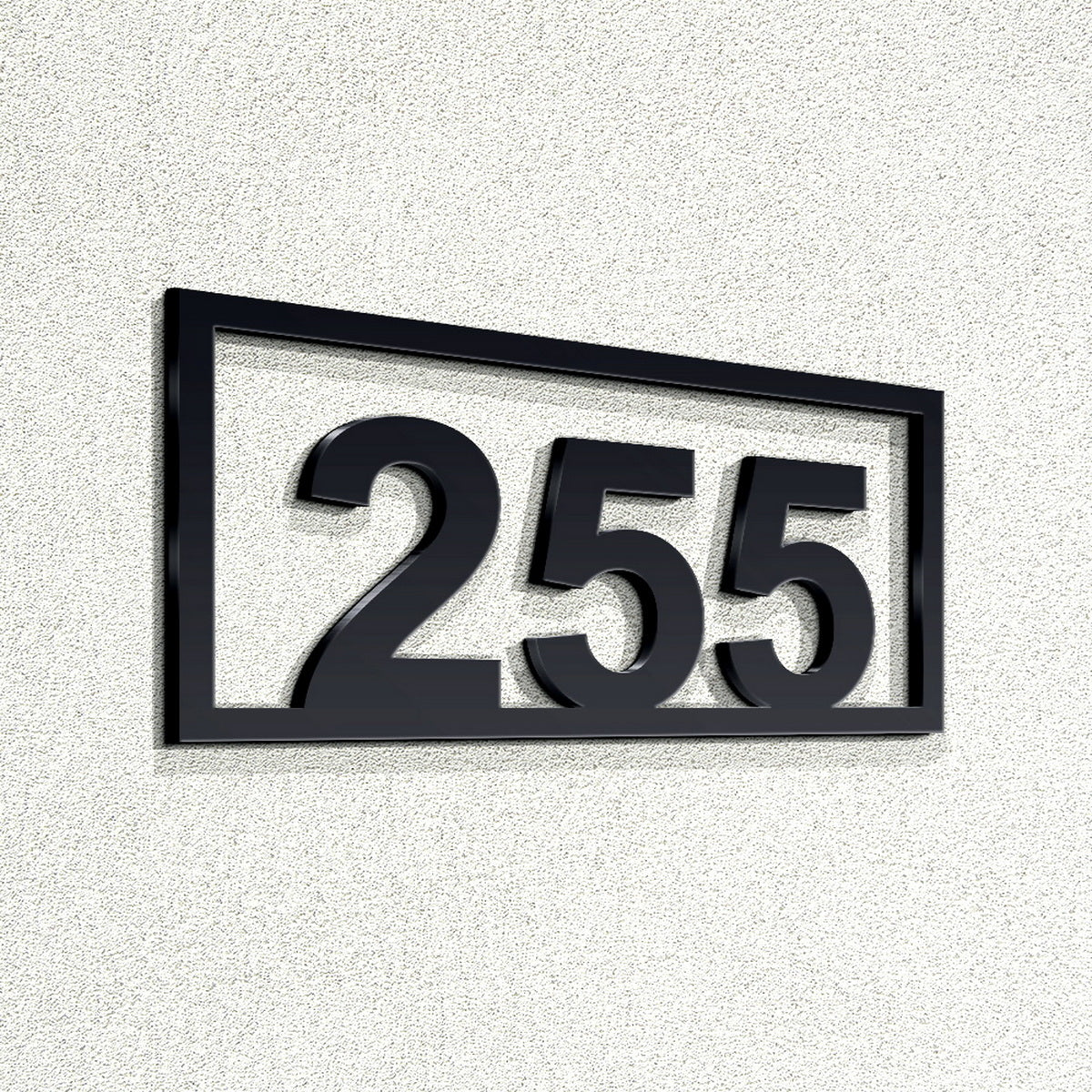 Τριψήφιος Αριθμός Με Πλαίσιο Αρίθμησης Οδών - Δωματίων Ξενοδοχείων 200mm x 100mm Μαύρος