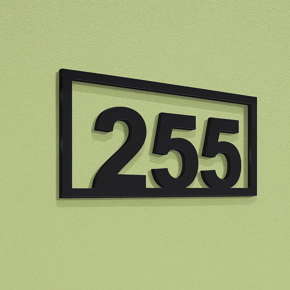 Τριψήφιος Αριθμός Με Πλαίσιο Αρίθμησης Οδών - Δωματίων Ξενοδοχείων 200mm x 100mm Μαύρος