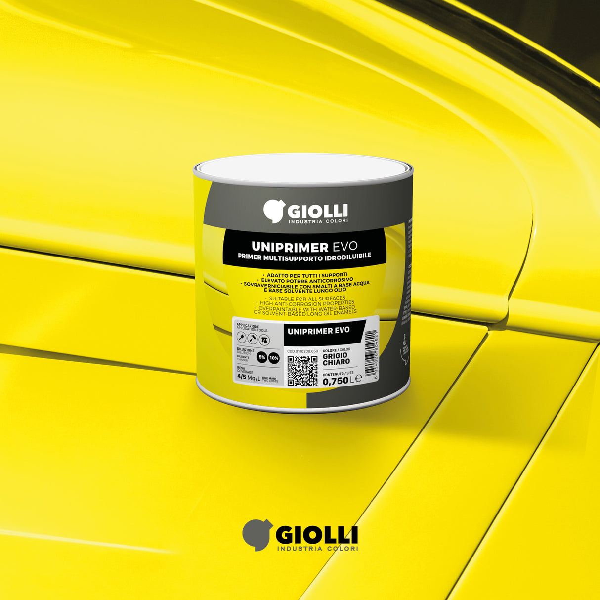 Giolli 740 Uniprimer Evo Αστάρι Πολλαπλής Πρόσφυσης Πολλαπλών Επιφανειών Άοσμο Νερού ΛΕΥΚΟ